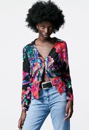 ZARA NEW WITH TAGS FLORAL PRINT SHIRT - 8979/179 Multicolored XS