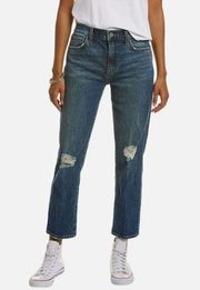 Joe’s Jeans the Scout Mid Rise Slim Boyfriend in Toska Destructed