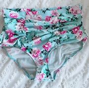 Torrid Floral High Waist Swim Bottoms Size 0 Plus Curvy Tummy Control