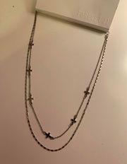 Silver Layered Cross Necklace