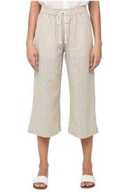 Beach Lunch Lounge Raffia Lightweight Cotton Linen Margot Cropped Pants Size M