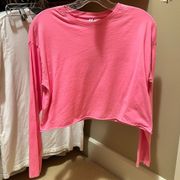 Divided h&m cropped long sleeve tee - pink