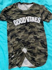 Camo “Good Vibes” T-Shirt