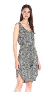 Linen Black Patterned Dress