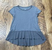 dylan 100% cotton grey waffle trimmed short sleeve tshirt size M