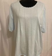 CJ Banks light blue short sleeve sweater size 2X