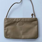 Vintage Anne Klein for Calderon Tan Leather Crossbody Bag