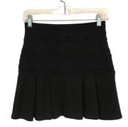 Bebe black embroidered exposed zipper pleated miniskirt 2