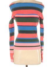 NWT Ella moss rainbow striped off shoulder sweater size small