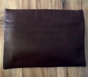 Carmen Clutch Leather Dark Brown   - NWOT