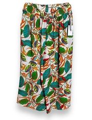 Rose and Olive Palazzo Pants Women's Floral High Waist Crop Wide Leg Boho 1X