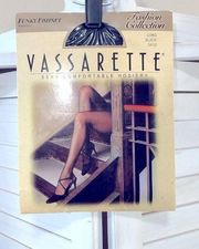 Vassarette Italian made vintage sexy black funky fishnet pantyhose sz L