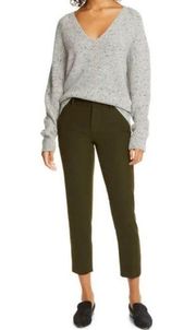 Vince Soft Tailored Crop Pants Dark Olive Green Trouser Size 0