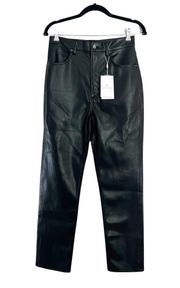 NWT ANINE BING Sonya Faux Leather Trousers Black Sz 40