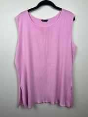 Misook Pink Classic Knit Tank Top - size 0X