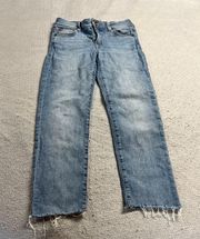 Ginny Cropped Raw Hem Straight Leg Jeans Size 27 EUC