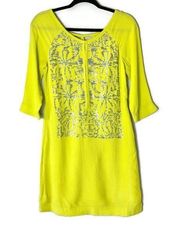 New Yoana Baraschi Lime Green Shift Dress Size Small