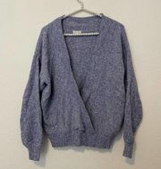 Urban Outfitters Silence + Noise Periwinkle Oversized Deep V-Neck Soft Sweater