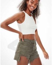 American Eagle Shorts Highest Rise Mom Short Distressed 4 Olive