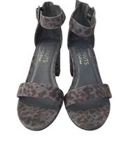 Matisse Coconuts ANTHROPOLOGIE Sashed Leopard Stacked Heel Sandals NEW Size 8