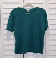 Silk blend  scoop neck sweater short sleeved