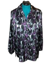 Sag Harbor Woman Dark Geometric Circle Blouse