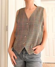 Vintage Houndstooth Plaid Vest