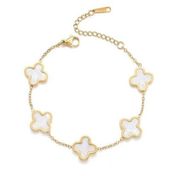 Gold Plated Clover Lucky Bracelet for Women 18K Gold Plated Clover Lucky