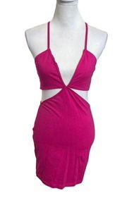 By The Way Mel Cut Out Mini Dress in Fuchsia Pink Revolve Womens Size S Flaw