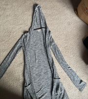 grey cardigan