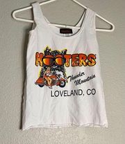 Hooters loveland Co Waitress  All White Tank Top Size S vintage