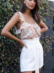 BISHOP + YOUNG Cami Size Small Camisole Floral Bright Side Ruffle Romance NWT