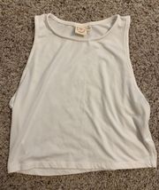 White Cropped Muscle Tank