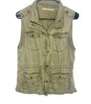 Max Jeans olive green tencel vest casual size medium N