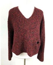 Habitat Clothes To Live In Sweater Womens ML Burgundy Boxy Pullover Comfy Casual