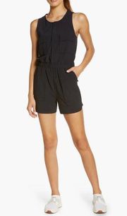 Zella Utility Getaway Romper Women's Large Black Sleeveless NWT