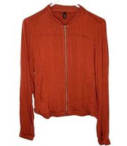 Maurices Rust Zipper Bomber Jacket, M