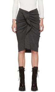 Isabel Marant Etoile Virginia Wool Linen Gray Bodycon Skirt Size 38 Small, US 6