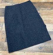 Gucci wool skirt charcoal gray side rip‎ on side