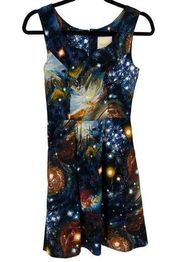 ModCloth Galaxy Outer Space Print Dress Size XXS With Pockets Science