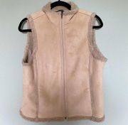 Ll Bean | Suede Embroidered Lined Zip Up Vest