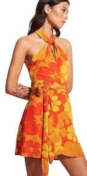 Faithfull the Brand Odette Sleeveless Halter Mini Dress Surfs Up Floral 2/XS NWT