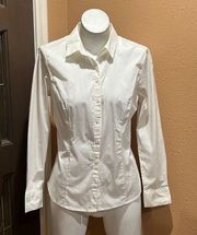 Asos white button up collared long sleeve shirt