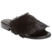 tibi Kellen Low Heel Shearling Sandal In Nocolor Fur