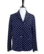 Talbots Soft Blazer Navy Blue White Polka Dot Jacket Women's SzLarge Petite LP