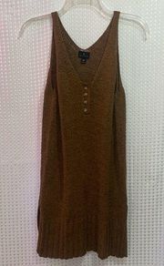 Worthington Womens XS Sweater Tank Brown Pullover DRESS/coverup