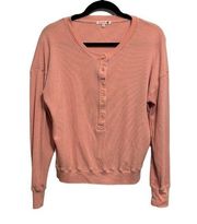 Sundry Long Sleeve Peach Waffle knit long sleeve shirt size 1