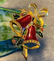 Vintage Christmas bells brooch