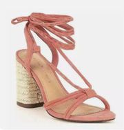 Gibson Latimer women’s Peach Strappy Suede 3.5” Sandals Shoes Heels New Sz 10