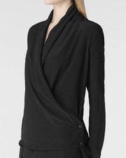 ALLSAINTS  Serra Silk Draped Wrap Blouse